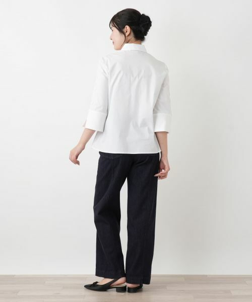 Leilian / レリアン シャツ・ブラウス | レース切替七分袖ブラウス | 詳細3