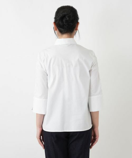 Leilian / レリアン シャツ・ブラウス | レース切替七分袖ブラウス | 詳細6