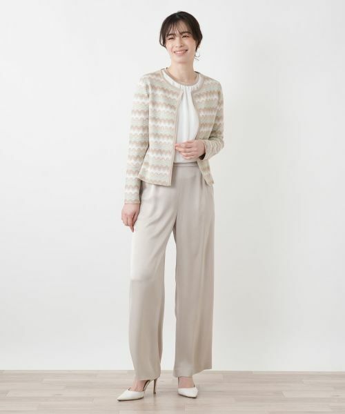 Leilian / レリアン カーディガン・ボレロ | モザイクボーダーカーディガン | 詳細1