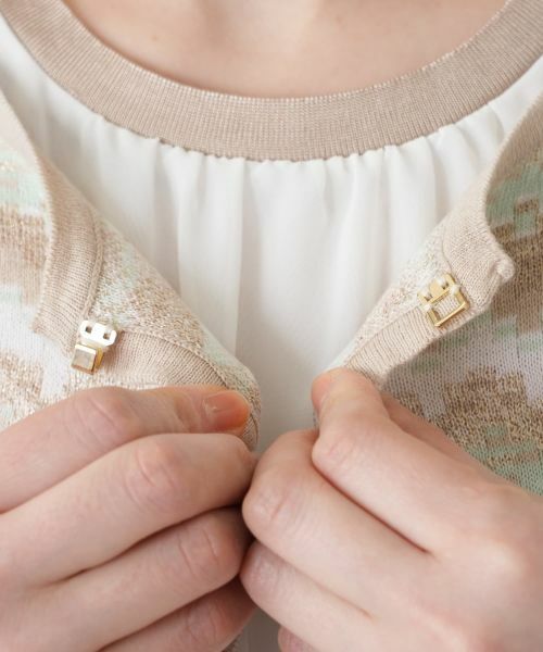 Leilian / レリアン カーディガン・ボレロ | モザイクボーダーカーディガン | 詳細11