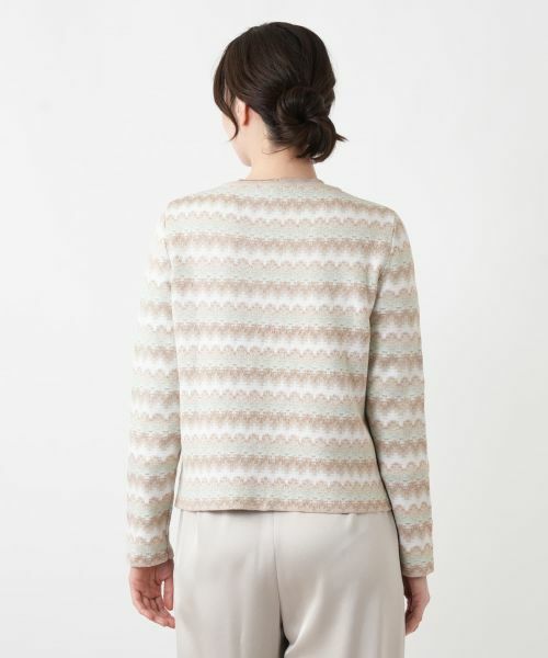 Leilian / レリアン カーディガン・ボレロ | モザイクボーダーカーディガン | 詳細6