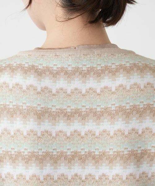 Leilian / レリアン カーディガン・ボレロ | モザイクボーダーカーディガン | 詳細8