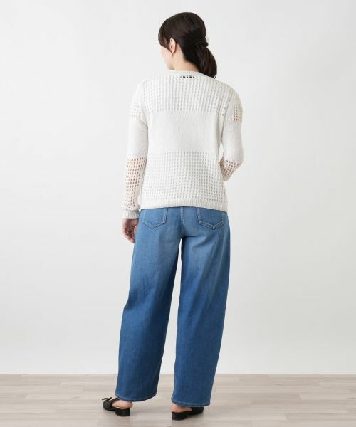 Leilian / レリアン カーディガン・ボレロ | 透かし編み切替スパンコールカーディガン | 詳細3