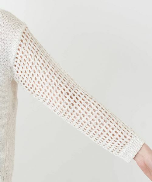 Leilian / レリアン ニット・セーター | 透かし編み切替スパンコールニット | 詳細12