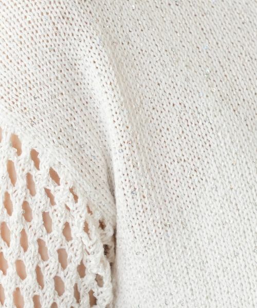 Leilian / レリアン ニット・セーター | 透かし編み切替スパンコールニット | 詳細14