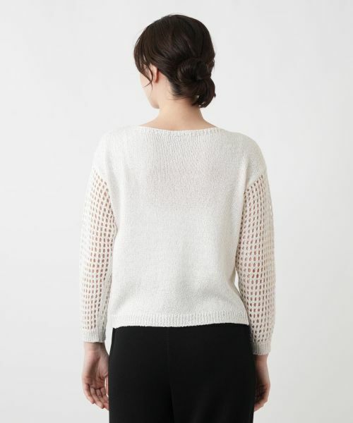 Leilian / レリアン ニット・セーター | 透かし編み切替スパンコールニット | 詳細9