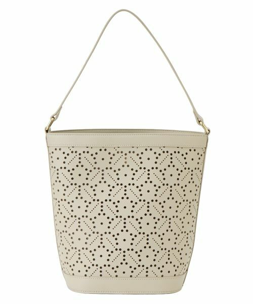 Leilian / レリアン ハンドバッグ | アイレット柄2WAYバケットバッグ（ライトグレー）
