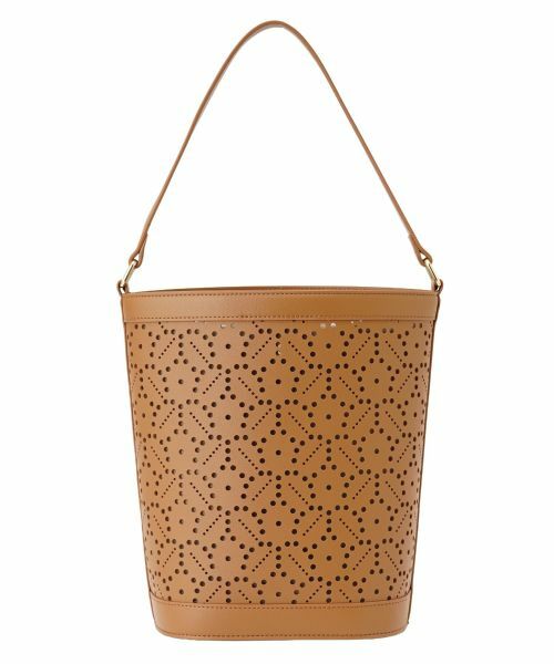 Leilian / レリアン ハンドバッグ | アイレット柄2WAYバケットバッグ（キャメル系）