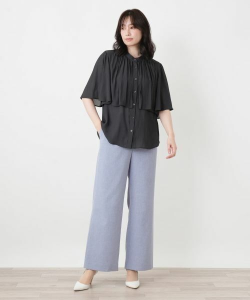 Leilian / レリアン シャツ・ブラウス | レイヤード風バンドカラーブラウス | 詳細1