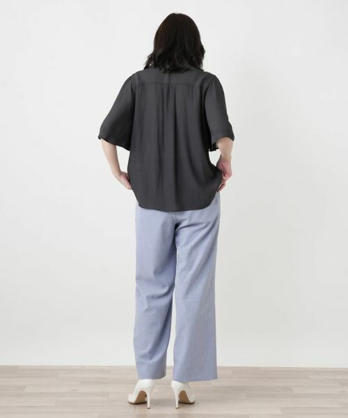 Leilian / レリアン シャツ・ブラウス | レイヤード風バンドカラーブラウス | 詳細3