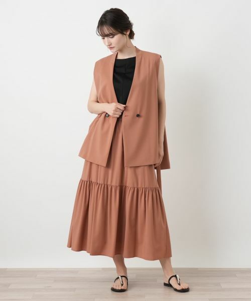 Leilian / レリアン テーラードジャケット | Vネックダブルベスト【BOURGE】 | 詳細1