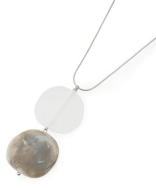 Leilian / レリアン ネックレス・ペンダント・チョーカー | ダブルストーンモチーフロングネックレス（キャメル系）