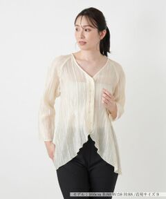 Leilian / レリアン シャツ・ブラウス | ウェーブカットカーディガン【大妻女子大学コラボ商品】