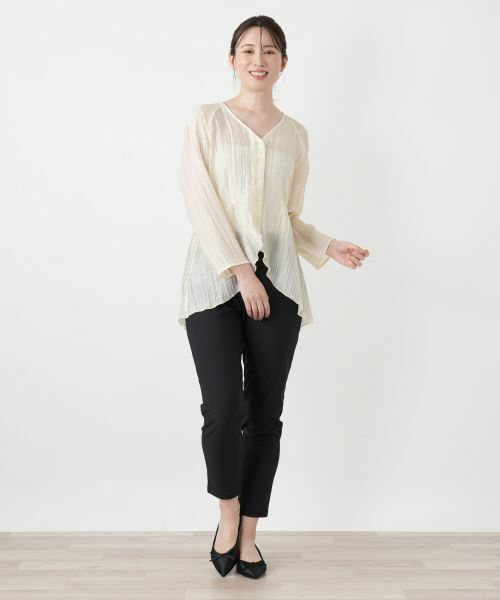 Leilian / レリアン シャツ・ブラウス | ウェーブカットカーディガン【大妻女子大学コラボ商品】 | 詳細1