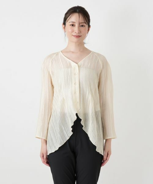 Leilian / レリアン シャツ・ブラウス | ウェーブカットカーディガン【大妻女子大学コラボ商品】 | 詳細4