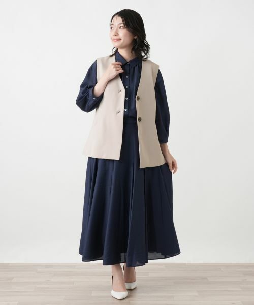 Leilian / レリアン テーラードジャケット | スカーフタイ付ジレ【大妻女子大学コラボ商品】 | 詳細1