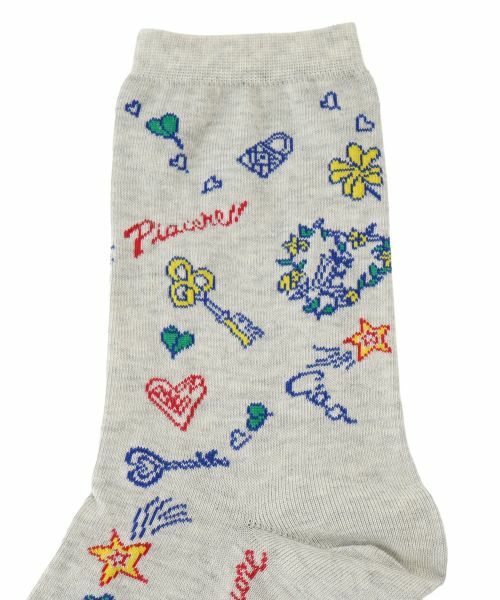 Leilian / レリアン ソックス | イラスト柄クルーソックス | 詳細1