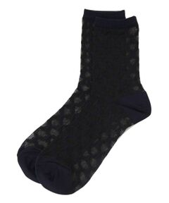 Leilian / レリアン ソックス | 格子柄クルーソックス