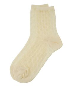 Leilian / レリアン ソックス | 格子柄クルーソックス