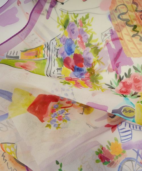 Leilian / レリアン バンダナ・スカーフ | シルクプリントスカーフ | 詳細1