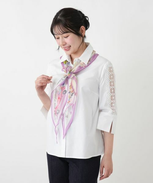 Leilian / レリアン バンダナ・スカーフ | シルクプリントスカーフ | 詳細2