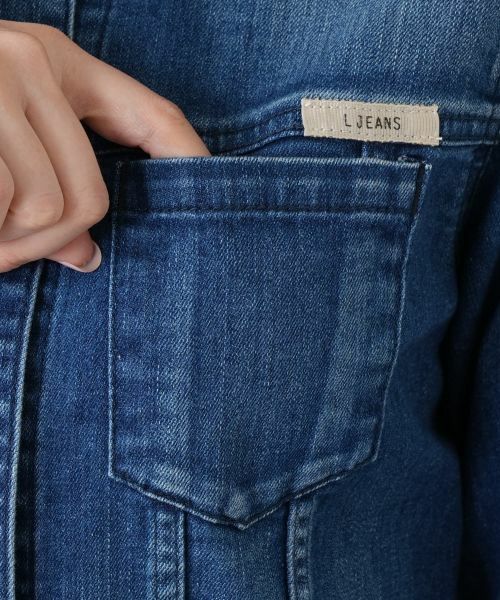 Leilian / レリアン テーラードジャケット | ノーカラーデニムジャケット【L JEANS】 | 詳細13