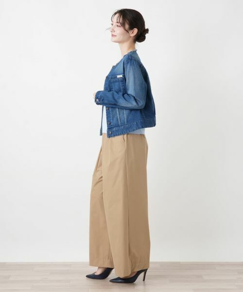 Leilian / レリアン テーラードジャケット | ノーカラーデニムジャケット【L JEANS】 | 詳細2