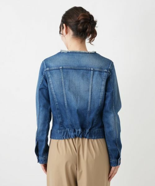 Leilian / レリアン テーラードジャケット | ノーカラーデニムジャケット【L JEANS】 | 詳細6