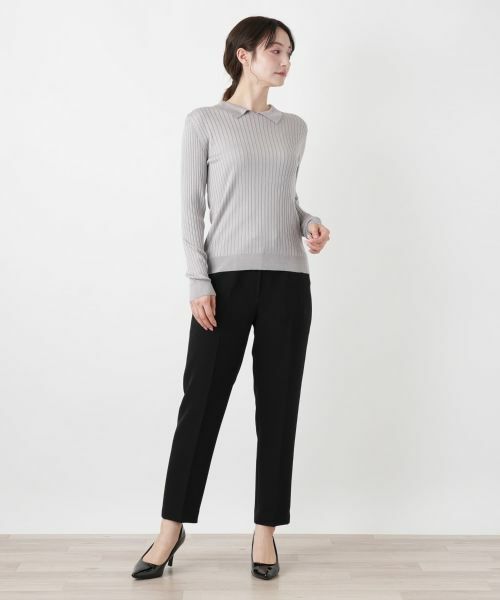 Leilian / レリアン ニット・セーター | シルク襟付きリブニット【BOURGE】 | 詳細1