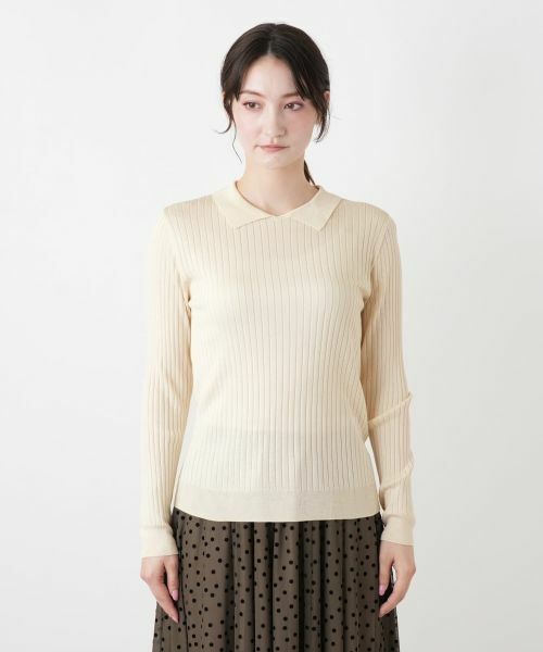 Leilian / レリアン ニット・セーター | シルク襟付きリブニット【BOURGE】 | 詳細10
