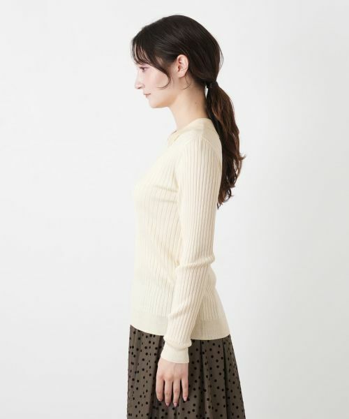 Leilian / レリアン ニット・セーター | シルク襟付きリブニット【BOURGE】 | 詳細11