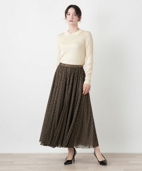 Leilian / レリアン ニット・セーター | シルク襟付きリブニット【BOURGE】 | 詳細7