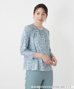 Leilian / レリアン カットソー | ペイズリー柄クルーネックカットソー