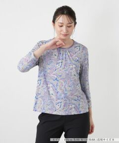 Leilian / レリアン カットソー | ペイズリー柄クルーネックカットソー