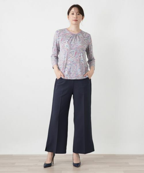 Leilian / レリアン カットソー | ペイズリー柄クルーネックカットソー | 詳細1