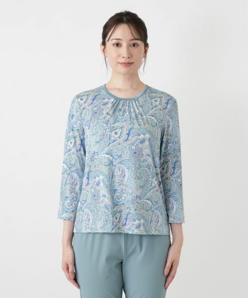 Leilian / レリアン カットソー | ペイズリー柄クルーネックカットソー | 詳細10