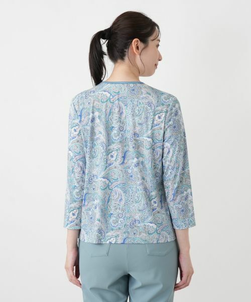 Leilian / レリアン カットソー | ペイズリー柄クルーネックカットソー | 詳細12