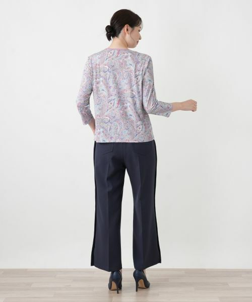 Leilian / レリアン カットソー | ペイズリー柄クルーネックカットソー | 詳細3