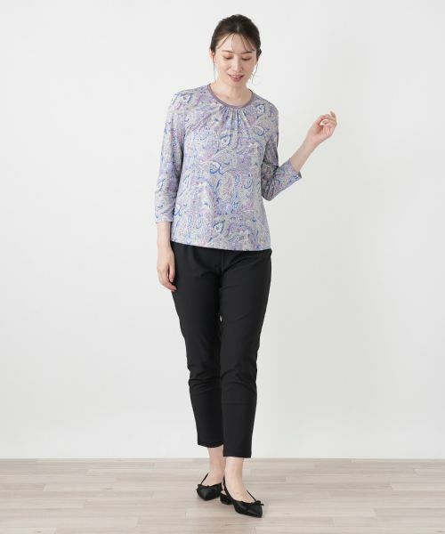 Leilian / レリアン カットソー | ペイズリー柄クルーネックカットソー | 詳細4