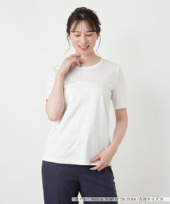 Leilian / レリアン Tシャツ | ボタニカル刺繍カットソー【ROCHAS Premiere】