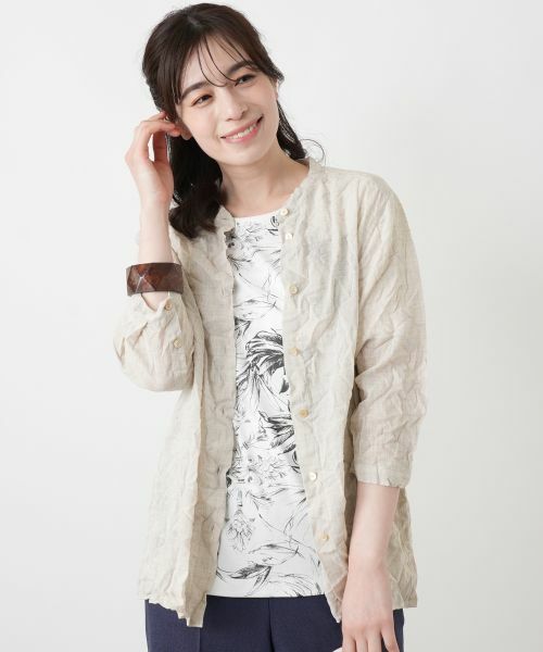 Leilian / レリアン Tシャツ | プリントクルーネックTシャツ【ROCHAS Premiere】 | 詳細10