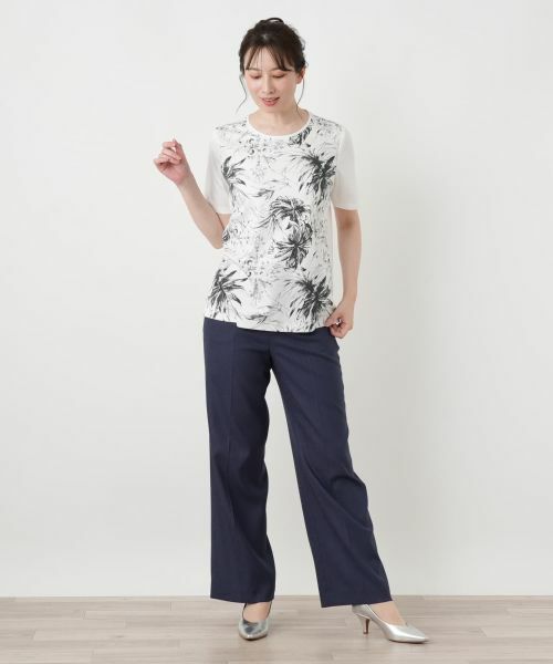 Leilian / レリアン Tシャツ | プリントクルーネックTシャツ【ROCHAS Premiere】 | 詳細13