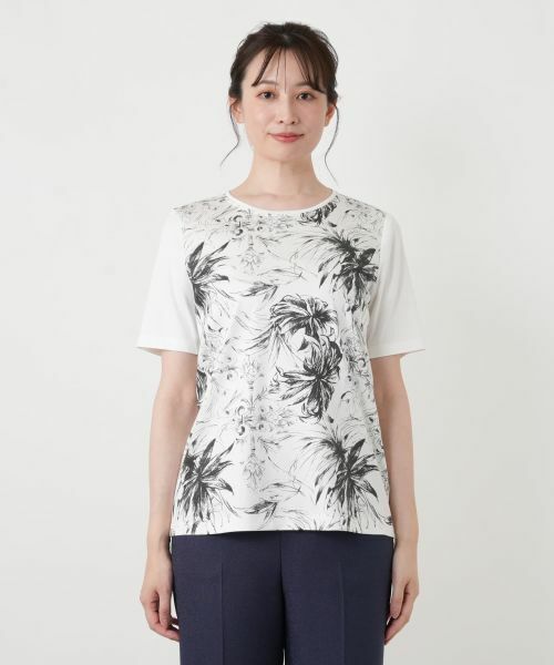 Leilian / レリアン Tシャツ | プリントクルーネックTシャツ【ROCHAS Premiere】 | 詳細16