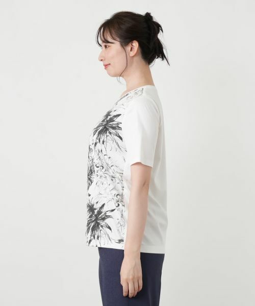 Leilian / レリアン Tシャツ | プリントクルーネックTシャツ【ROCHAS Premiere】 | 詳細17