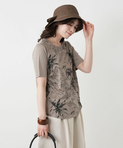 Leilian / レリアン Tシャツ | プリントクルーネックTシャツ【ROCHAS Premiere】 | 詳細2