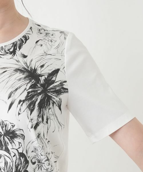 Leilian / レリアン Tシャツ | プリントクルーネックTシャツ【ROCHAS Premiere】 | 詳細21