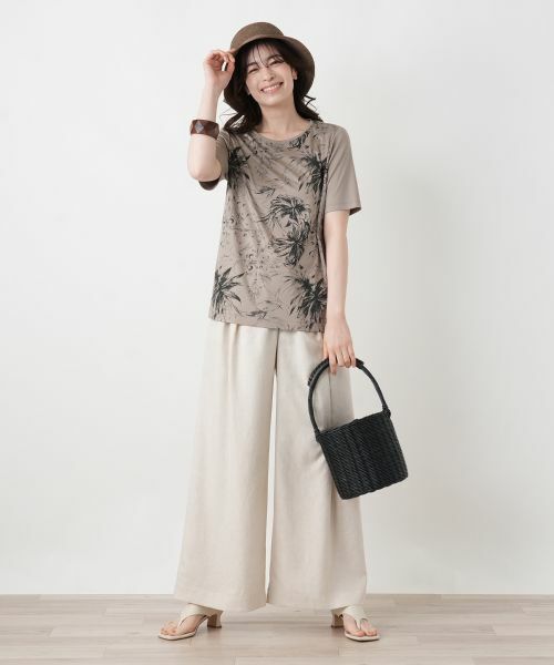 Leilian / レリアン Tシャツ | プリントクルーネックTシャツ【ROCHAS Premiere】 | 詳細4