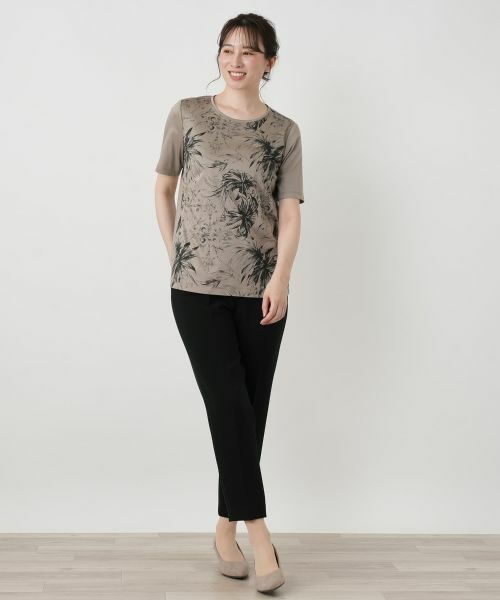 Leilian / レリアン Tシャツ | プリントクルーネックTシャツ【ROCHAS Premiere】 | 詳細6