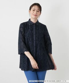 Leilian / レリアン シャツ・ブラウス | カットワークレースペプラムブラウス