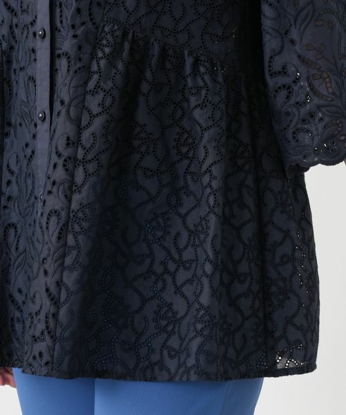 Leilian / レリアン シャツ・ブラウス | カットワークレースペプラムブラウス | 詳細10